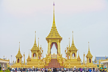 Royal Crematorium for His Late Majesty King Bhumibol Adulyadej, Rama IX. It is at the Public Royal Cremation Exhibition in Sanam Luang, Bangkok, Thailand, which is scheduled to end of November.