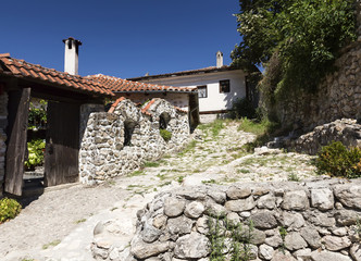 Old pavement street and house from the nineteenth century in town of Melnik, Blagoevgrad region, Bulgaria