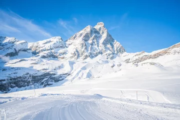 Crédence de cuisine en verre imprimé Cervin Italian Alps in the winter