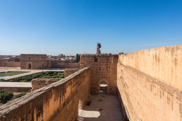 Fototapeta na wymiar El Badi Palace guest houses, Marrakech, Morocco