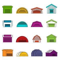 Hangar icons doodle set