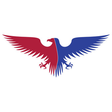 Eagle flying color icons