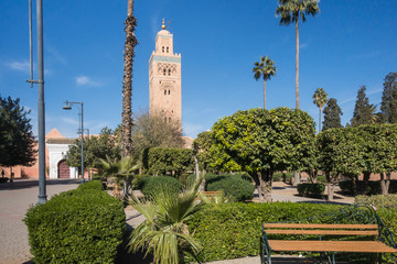 Garedens around Koutoubia Mosque, Marrakech, Morocco