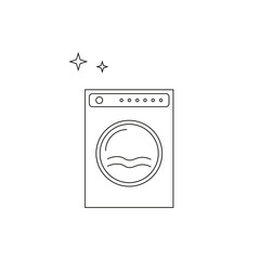  Washer vector icon. Washing machine outline icon.