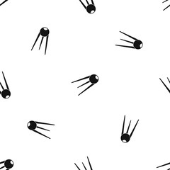 Fototapeta premium Sputnik pattern seamless black