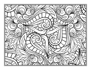 Vector abstract pattern page for antistress coloring