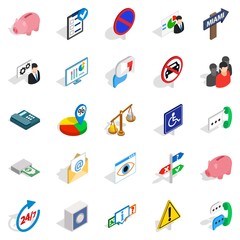 Comfy icons set, isometric style