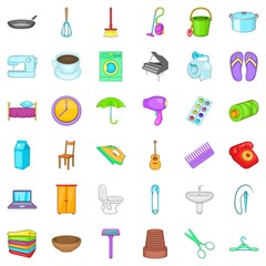 Table icons set, cartoon style