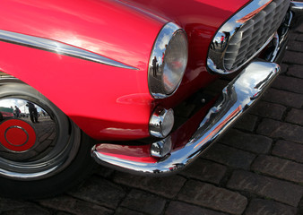 Obraz na płótnie Canvas Old Retro Red Car