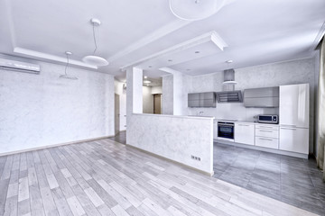 Interior design modern kitchen in the new house.