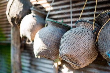 wicker basket put fish