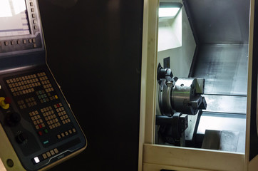 Turret lathe with CNC / Picture taken in a production room, in Russia