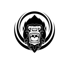 Wild Animal - gorilla - vector logo/icon illustration