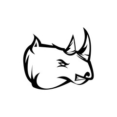 Wild Animal - Rhinoceros - vector logo/icon illustration