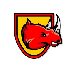 Wild Animal - Rhinoceros - vector logo/icon illustration