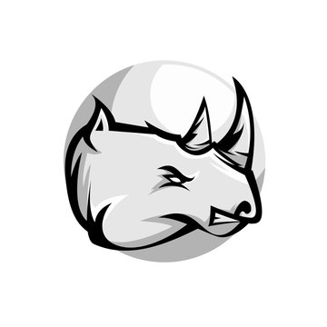 Wild Animal - Rhinoceros - vector logo/icon illustration