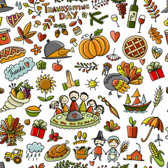 Thanksgiving day, seamless pattern for your design