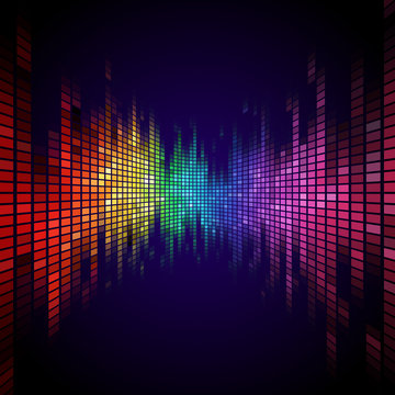 Rainbow colored equalizer effect