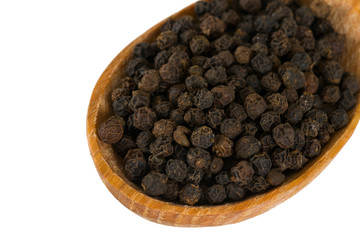 black pepper isolated on white