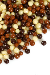 chocolate candies (crunches) isolated on white