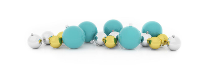 3D Rendering of christmas ornaments