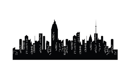 Naklejka premium Set of vector cities silhouette