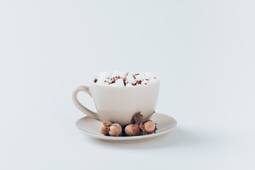 cacao with marshmallows and walnuts