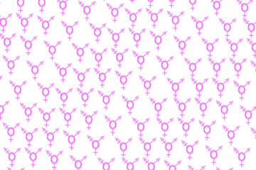 Texture with Intersex and transgender symbol on white