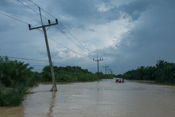 No Road, Flooding in the city, Thailand