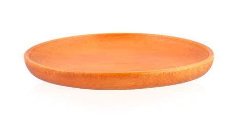 Wood plate on white background