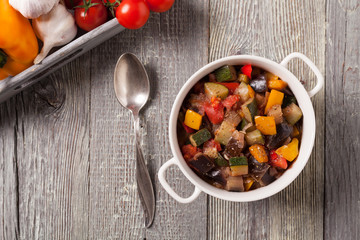 Ratatouille, classic French stew of summer vegetables
