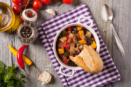 Ratatouille, classic French stew of summer vegetables