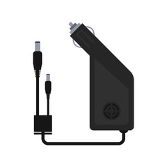 Isolated icon portable car charger adapter for drone. Vector flat illustration