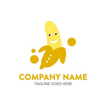 banana logo with unique style and simple colors.