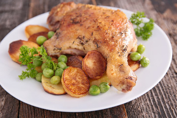 grilled meat and vegetable