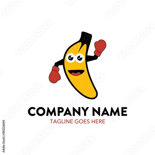 "banana logo with unique style and simple colors." Stock image and