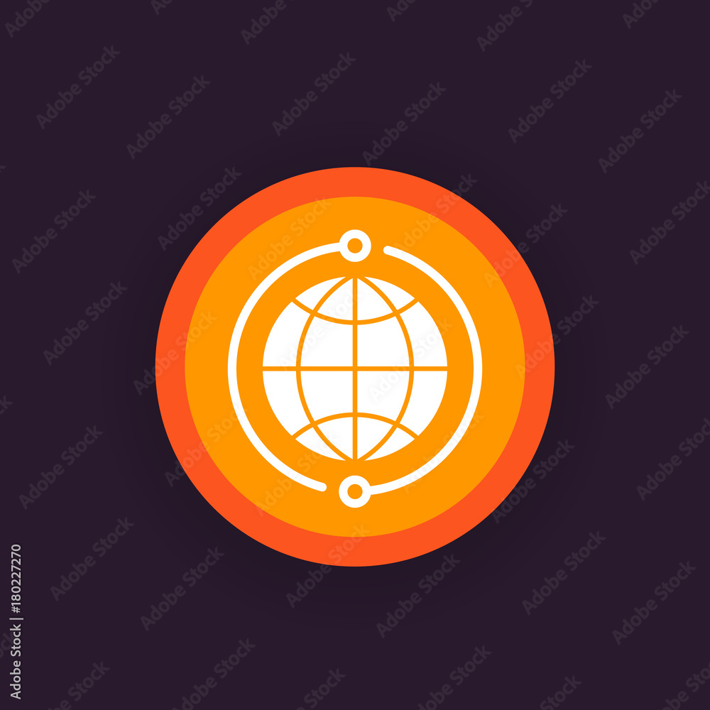 Wall mural global network icon, vector pictogram