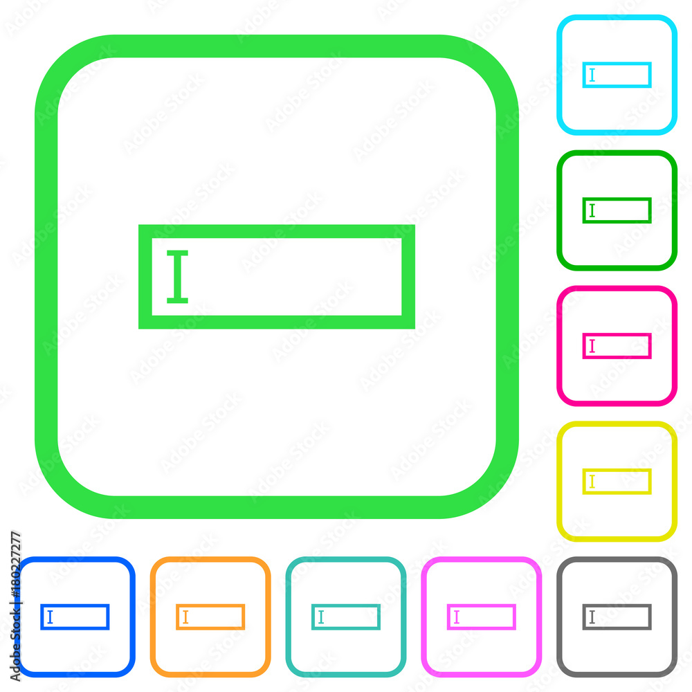 Poster editbox with editing cursor vivid colored flat icons icons