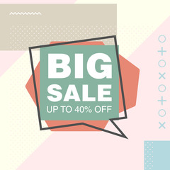 Modern colorful poster, banner, flyer template in the Memphis style