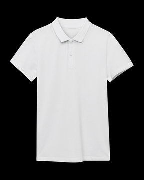 Classic White Polo Shirt Jockey Costume Isolated On Black