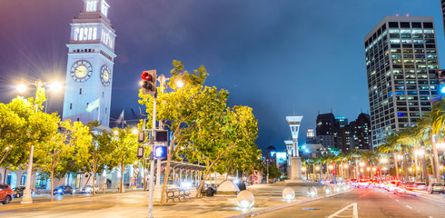 Ferry Building Marketplace at night, San Francisco