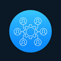 outsourcing, cooperation line icon