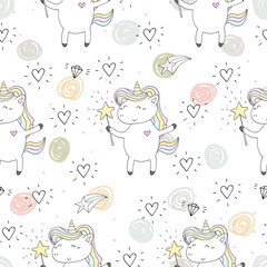 cute unicorn vector pattern