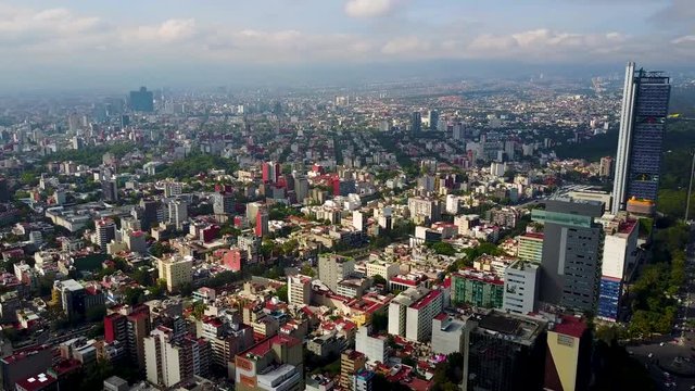 skyline of mexico city aerial