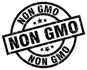 non gmo round grunge black stamp