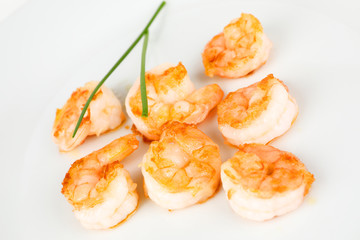 gebratene Garnelenschwänze