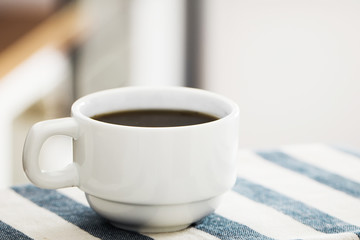 Morning coffee on the kitchen background