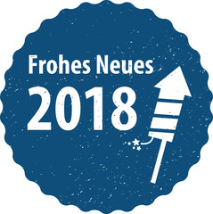 Frohes Neues 2018 Sticker, violett