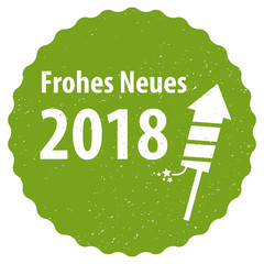 Frohes Neues 2018 Sticker, violett