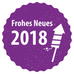Frohes Neues 2018 Sticker, violett
